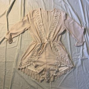 Lace Accented Romper